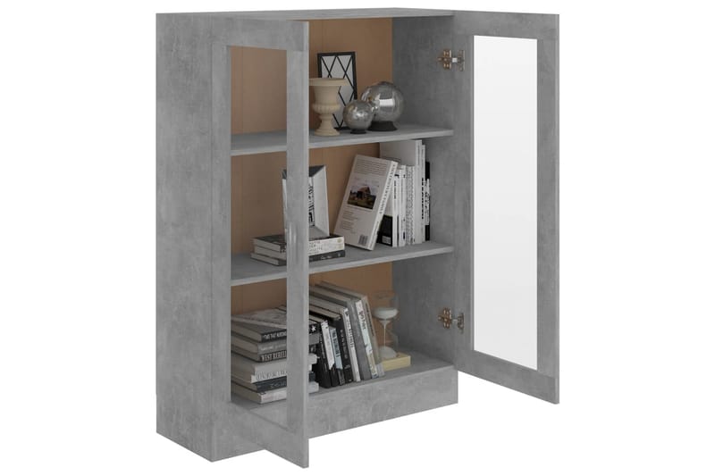 Vitriinikaappi betoninharmaa 82,5x30,5x115 cm lastulevy - Harmaa - Säilytys - Kaappi - Vitriini