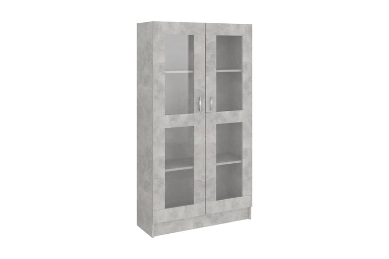 Vitriinikaappi betoninharmaa 82,5x30,5x150 cm lastulevy - Harmaa - Säilytys - Kaappi - Vitriini
