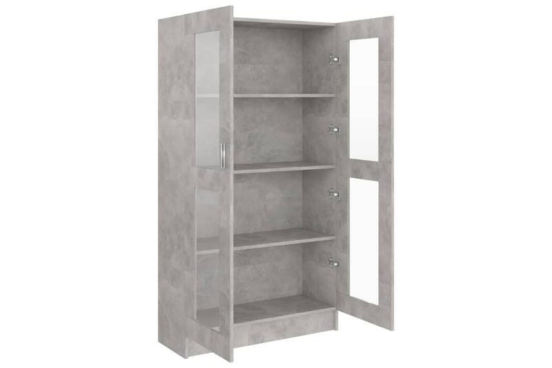 Vitriinikaappi betoninharmaa 82,5x30,5x150 cm lastulevy - Harmaa - Säilytys - Kaappi - Vitriini