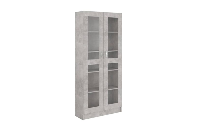 Vitriinikaappi betoninharmaa 82,5x30,5x185,5 cm lastulevy - Harmaa - Säilytys - Kaappi - Vitriini