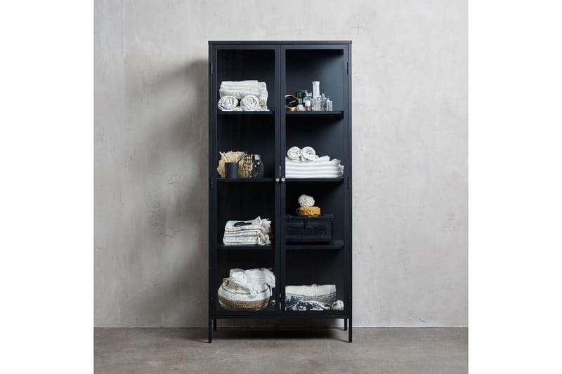 Vitriinikaappi Birningham 90 cm - Musta - Säilytys - Kaappi - Vitriini