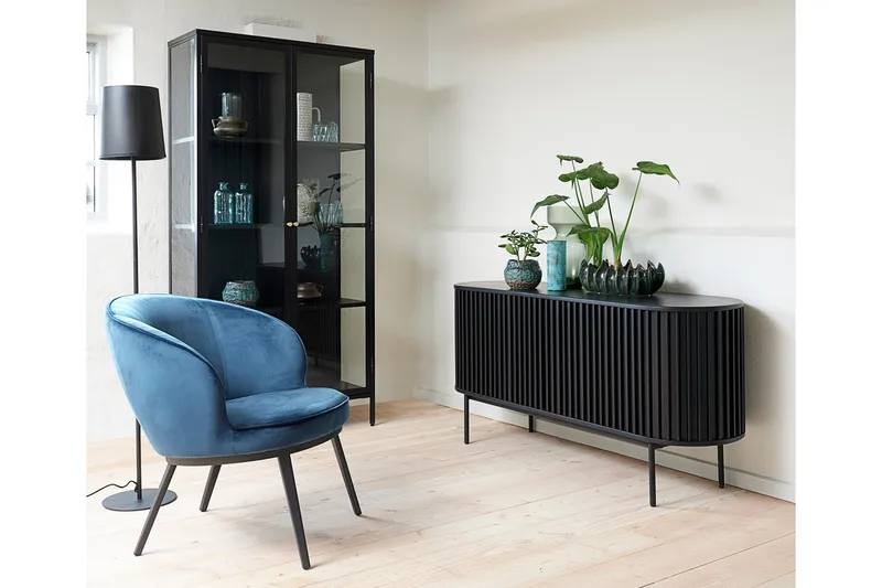 Vitriinikaappi Birningham 90 cm - Musta - Säilytys - Kaappi - Vitriini