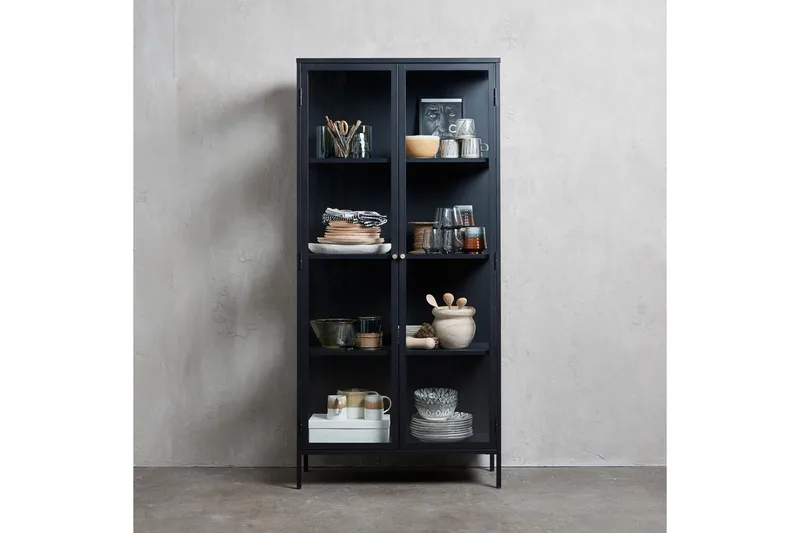 Vitriinikaappi Birningham 90 cm - Musta - Säilytys - Kaappi - Vitriini