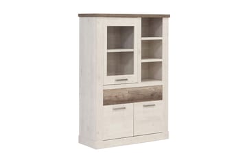 Vitriinikaappi Breage 41x108 cm - Ruskea/Valkoinen - Säilytys - Kaappi - Vitriini