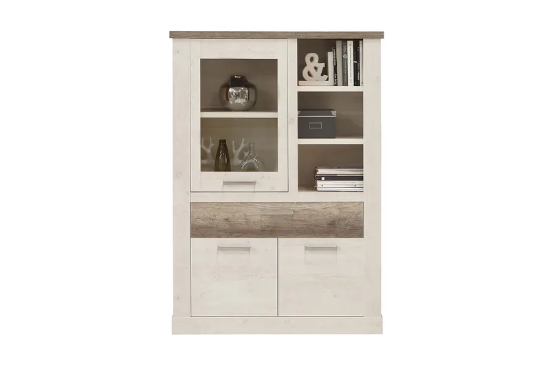 Vitriinikaappi Breage 41x108 cm - Ruskea/Valkoinen - Säilytys - Kaappi - Vitriini