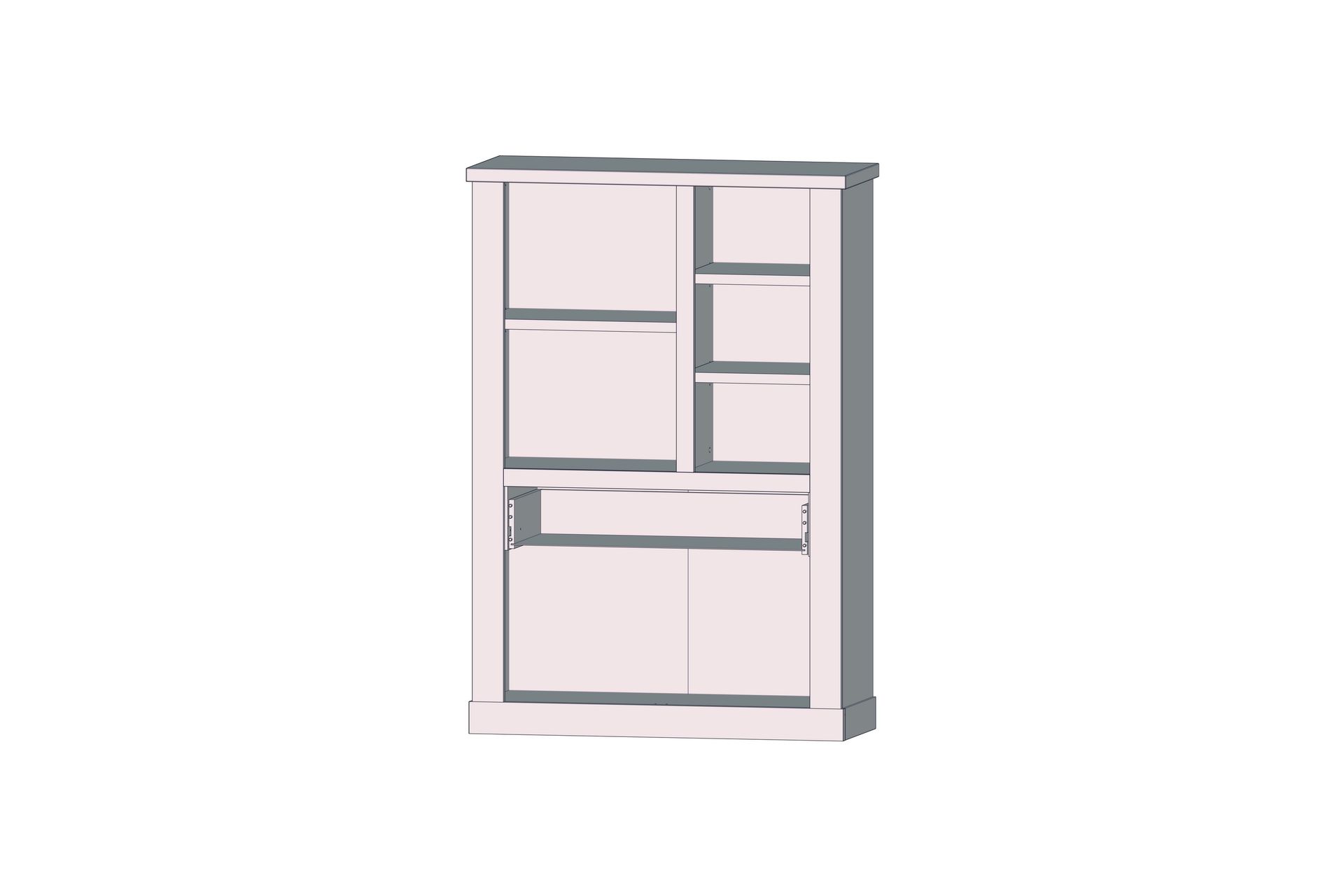 Vitriinikaappi Breage 41x108 cm - Ruskea/Valkoinen - Säilytys - Kaappi - Vitriini