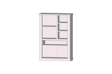Vitriinikaappi Breage 41x108 cm - Ruskea/Valkoinen - Säilytys - Kaappi - Vitriini