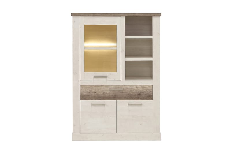 Vitriinikaappi Breage 41x108 cm - Ruskea/Valkoinen - Säilytys - Kaappi - Vitriini