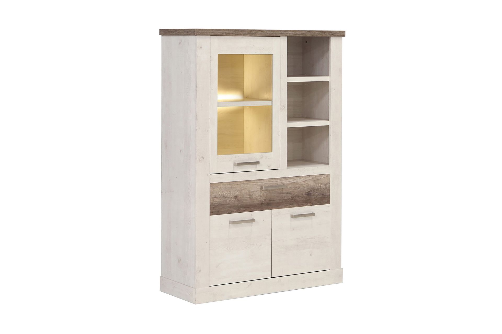 Vitriinikaappi Breage 41x108 cm - Ruskea/Valkoinen - Säilytys - Kaappi - Vitriini