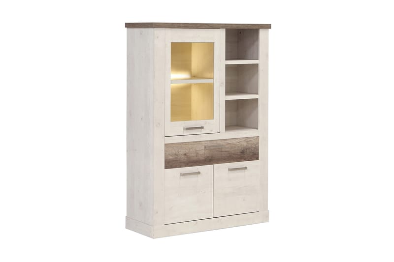 Vitriinikaappi Breage 41x108 cm - Ruskea/Valkoinen - Säilytys - Kaappi - Vitriini