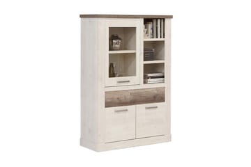 Vitriinikaappi Breage 41x108 cm - Ruskea/Valkoinen - Säilytys - Kaappi - Vitriini