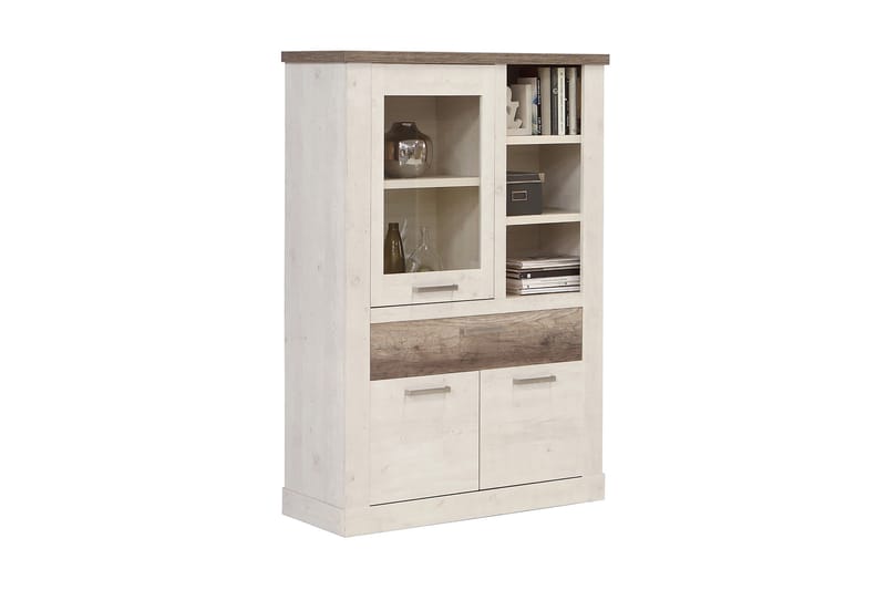 Vitriinikaappi Breage 41x108 cm - Ruskea/Valkoinen - Säilytys - Kaappi - Vitriini