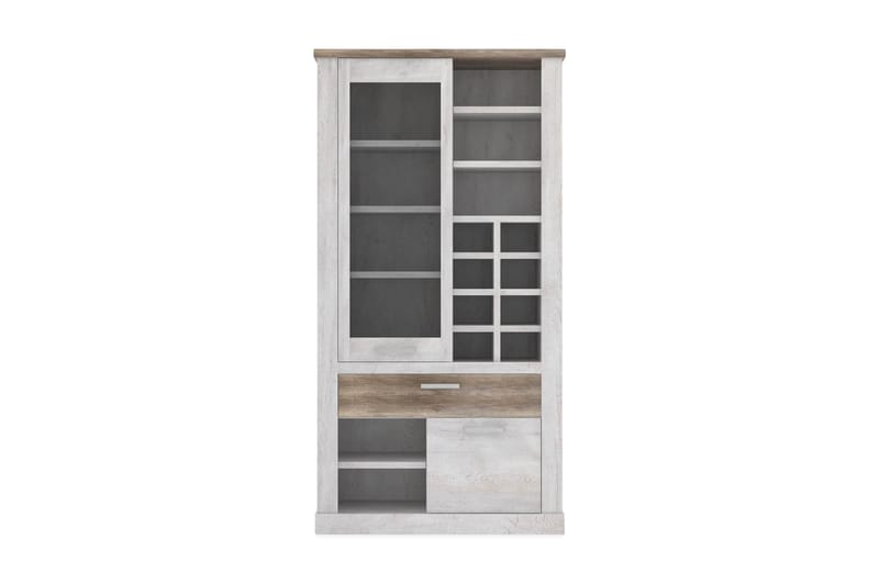 Vitriinikaappi Breage 41x108 cm - Ruskea/Valkoinen - Säilytys - Kaappi - Vitriini