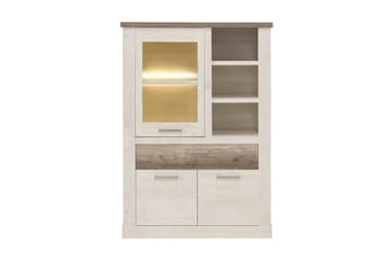 Vitriinikaappi Breage 41x108 cm - Ruskea/Valkoinen - Säilytys - Kaappi - Vitriini