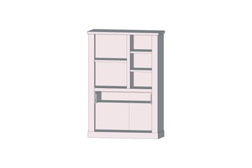 Vitriinikaappi Breage 41x108 cm - Ruskea/Valkoinen - Säilytys - Kaappi - Vitriini