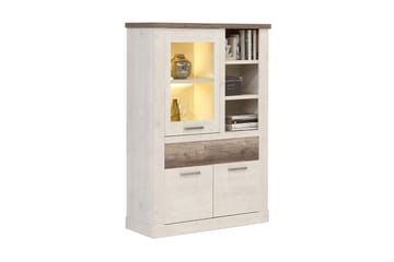 Vitriinikaappi Breage 41x108 cm - Ruskea/Valkoinen - Säilytys - Kaappi - Vitriini
