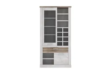 Vitriinikaappi Breage 41x108 cm - Ruskea/Valkoinen - Säilytys - Kaappi - Vitriini