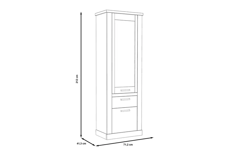Vitriinikaappi Breage 41x71 cm - Ruskea/Valkoinen - Säilytys - Kaappi - Vitriini