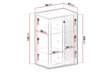 Vitriinikaappi Buckfast 40,6x131,9x86,4 cm - Puu/Musta - Säilytys - Kaappi - Vitriini