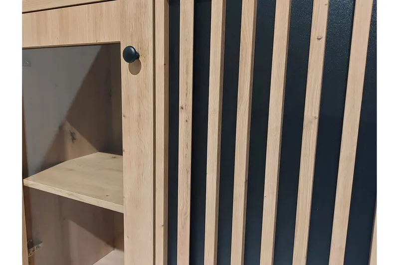 Vitriinikaappi Buckfast 40,6x191x86,4 cm - Puu/Musta - Säilytys - Kaappi - Vitriini