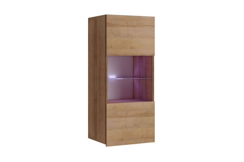 Vitriinikaappi Calabrini 45x32x117 cm - Beige/Ruskea - Säilytys - Kaappi - Vitriini