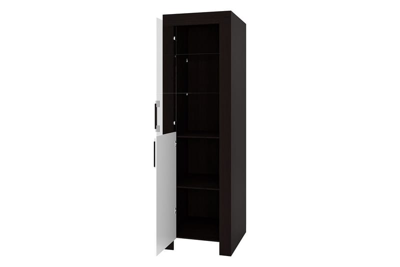 Vitriinikaappi Cezar 60x42x201 cm - Beige/Harmaa - Säilytys - Kaappi - Vitriini