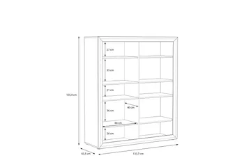 Vitriinikaappi Edirne 41x134 cm - Beige/Ruskea - Säilytys - Kaappi - Vitriini