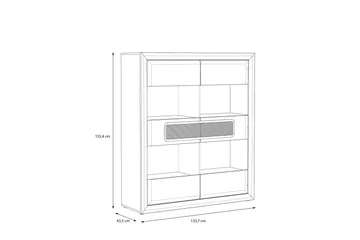 Vitriinikaappi Edirne 41x134 cm - Beige/Ruskea - Säilytys - Kaappi - Vitriini