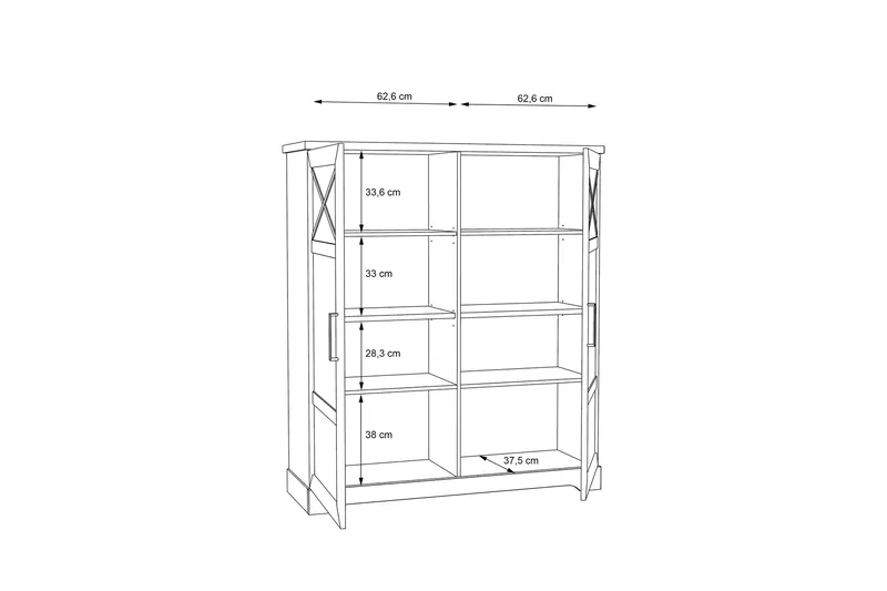 Vitriinikaappi Feres 42x133 cm - Valkoinen - Säilytys - Kaappi - Vitriini