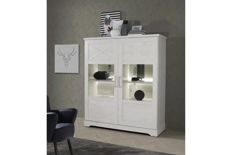 Vitriinikaappi Feres 42x133 cm - Valkoinen - Säilytys - Kaappi - Vitriini