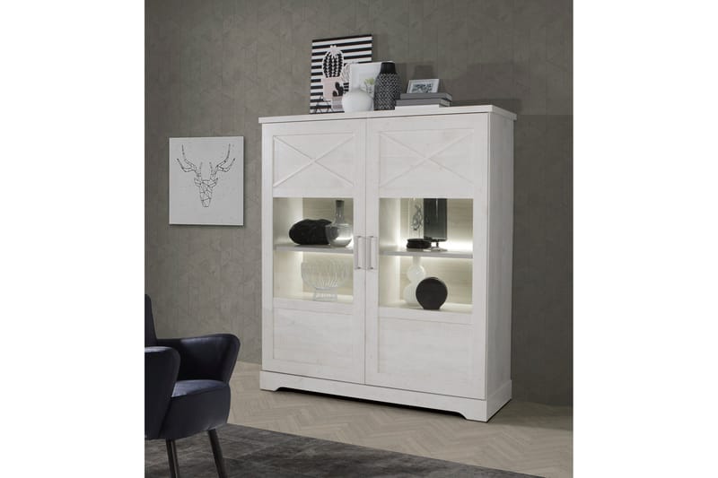 Vitriinikaappi Feres 42x133 cm - Valkoinen - Säilytys - Kaappi - Vitriini