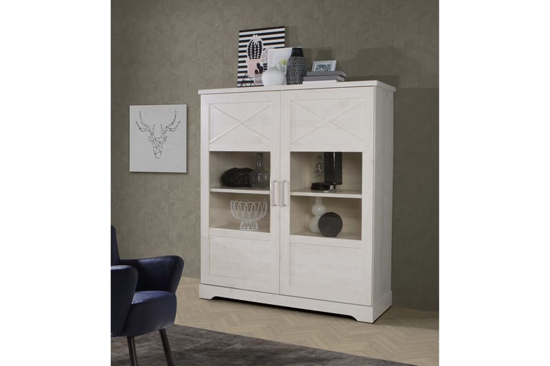 Vitriinikaappi Feres 42x133 cm - Valkoinen - Säilytys - Kaappi - Vitriini