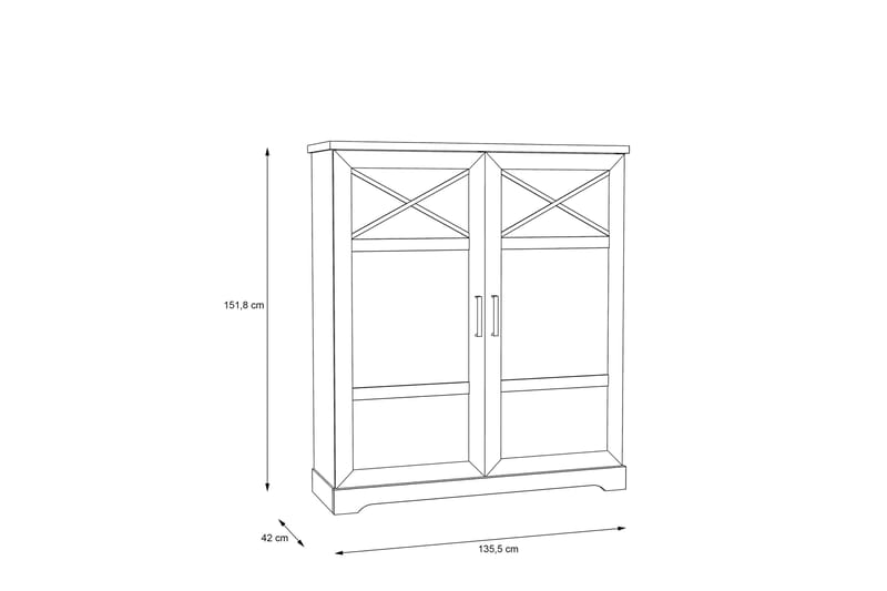 Vitriinikaappi Feres 42x133 cm - Valkoinen - Säilytys - Kaappi - Vitriini