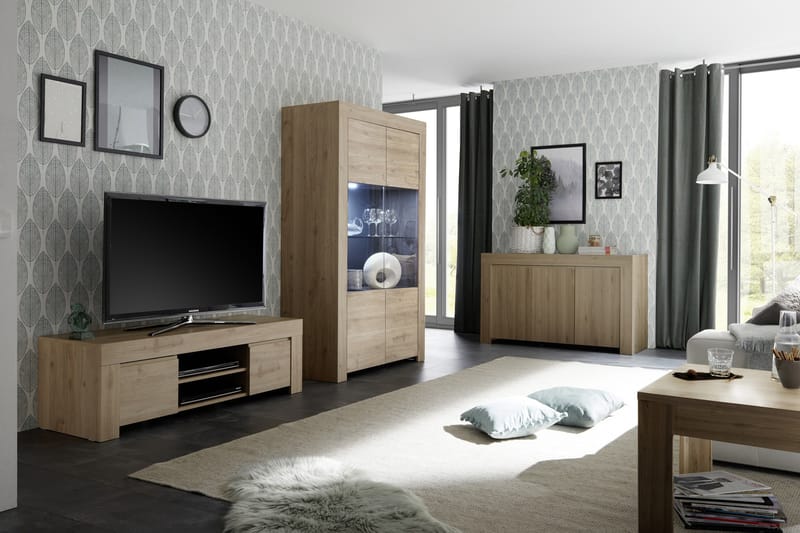 Vitriinikaappi Firenze 110 cm - Ruskea - Säilytys - Kaappi - Vitriini