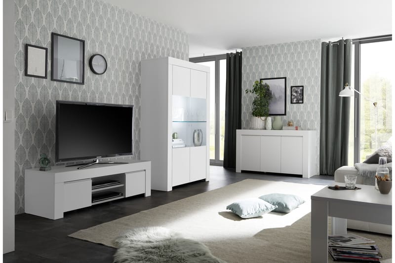 Vitriinikaappi Firenze 110 cm - Valkoinen - Säilytys - Kaappi - Vitriini