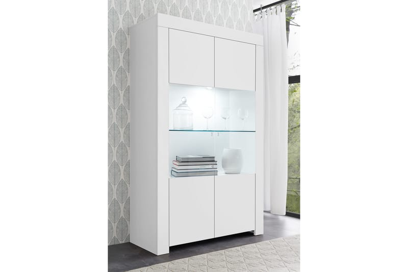 Vitriinikaappi Firenze 110 cm - Valkoinen - Säilytys - Kaappi - Vitriini