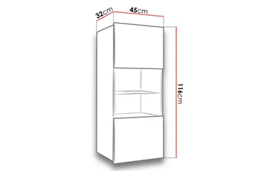 Vitriinikaappi Frick 45 cm - Valkoinen - Säilytys - Kaappi - Vitriini