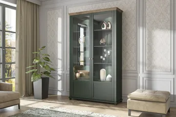 Vitriinikaappi Getafez 42x126 cm - Khaki/Luonnonväri - Säilytys - Kaappi - Vitriini