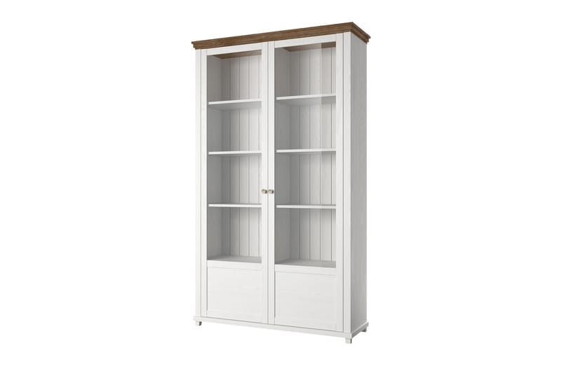 Vitriinikaappi Getafez 42x126 cm - Valkoinen/Luonnonväri - Säilytys - Kaappi - Vitriini