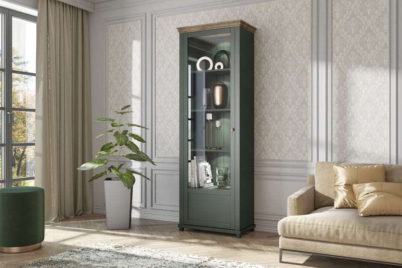 Vitriinikaappi Getafez 42x71 cm - Khaki/Luonnonväri - Säilytys - Kaappi - Vitriini