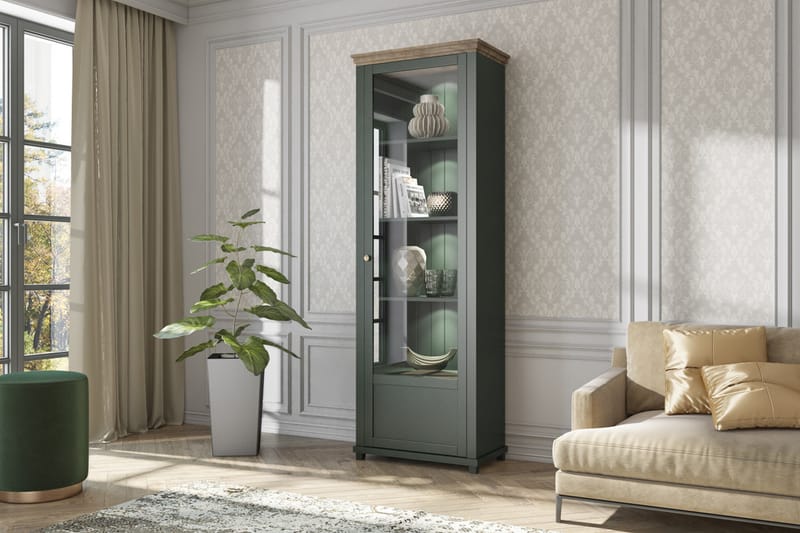 Vitriinikaappi Getafez 42x71 cm - Khaki/Luonnonväri - Säilytys - Kaappi - Vitriini