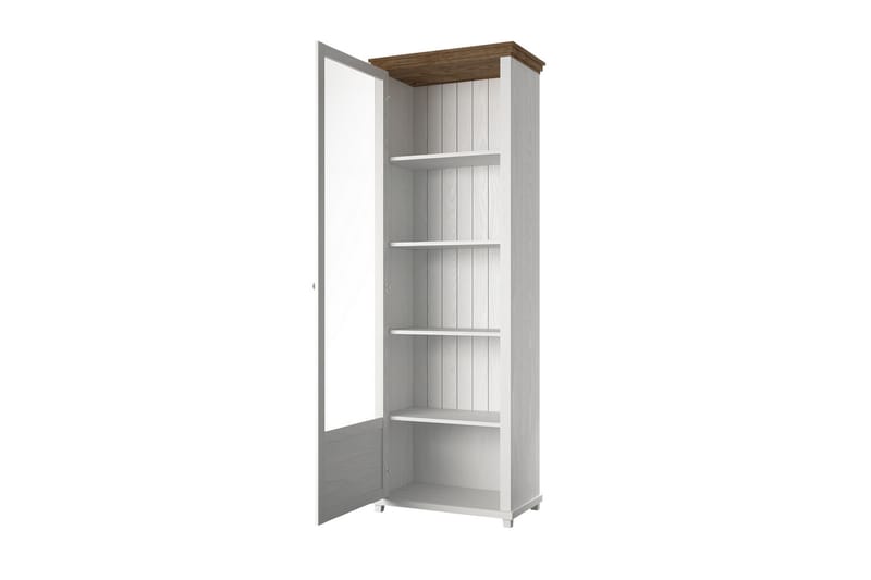 Vitriinikaappi Getafez 42x71 cm - Valkoinen/Luonnonväri - Säilytys - Kaappi - Vitriini
