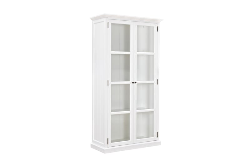 Vitriinikaappi Hampton 100 cm 3 Hyllyä 2 ovea - Valkoinen - Säilytys - Kaappi - Vitriini