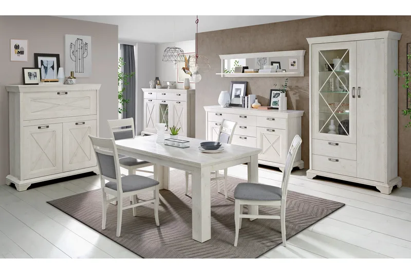 Vitriinikaappi Hareholme 113 cm - Valkoinen - Säilytys - Kaappi - Vitriini