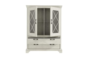 Vitriinikaappi Hareholme 123 cm - Valkoinen - Säilytys - Kaappi - Vitriini