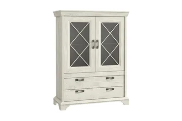 Vitriinikaappi Hareholme 123 cm - Valkoinen - Säilytys - Kaappi - Vitriini