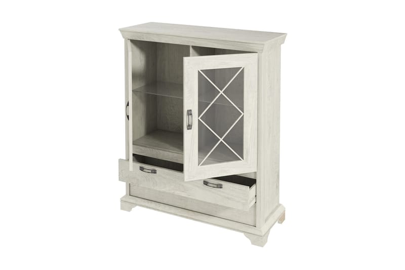 Vitriinikaappi Hareholme 123 cm - Valkoinen - Säilytys - Kaappi - Vitriini