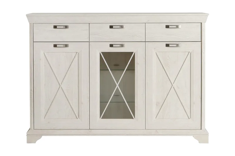 Vitriinikaappi Hareholme 178 cm - Valkoinen - Säilytys - Kaappi - Vitriini