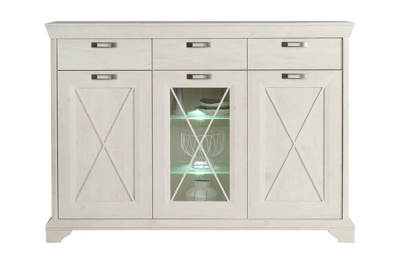 Vitriinikaappi Hareholme 178 cm - Valkoinen - Säilytys - Kaappi - Vitriini