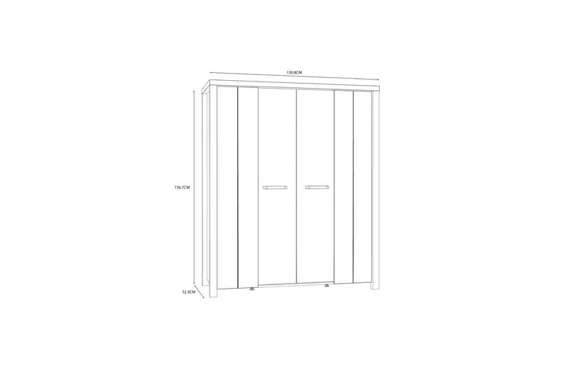 Vitriinikaappi Havdar 52x130 cm - Ruskea/Musta - Säilytys - Kaappi - Vitriini